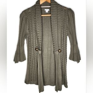 Xhilaration Olive Green Open Front Cardigan Size M